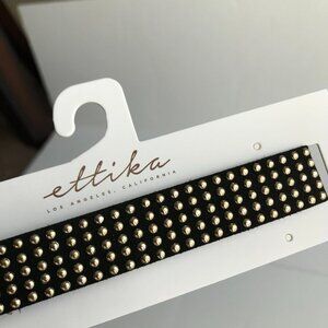 NWT Ettika Studded Faux Leather Choker Necklace